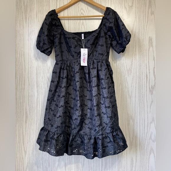 D&M Sweetheart Neck Ruched Bust Ruffle Hem Dress Size L NWT - Picture 6 of 6